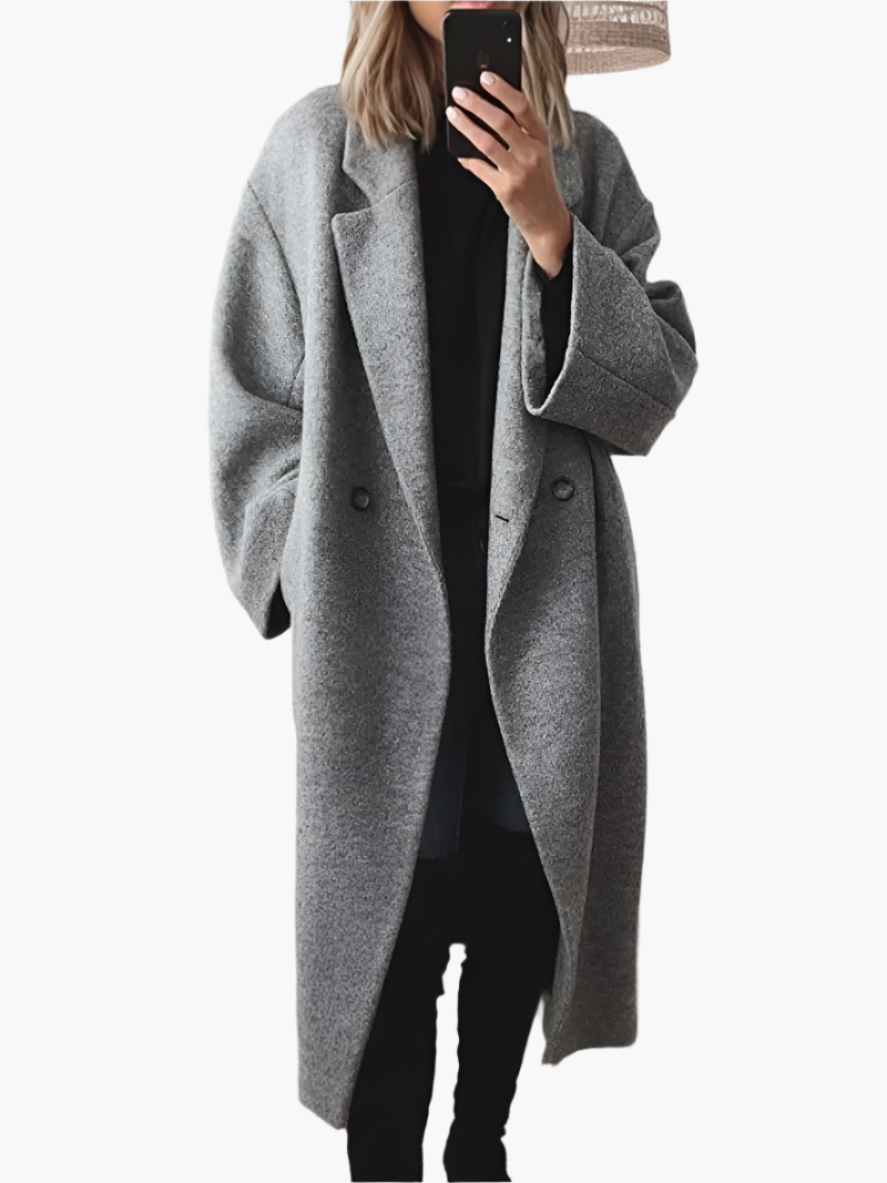 Damen Oversize Wintermantel – Klassisch, Lang, Eleganter Herbst-/Winter-Alltagsmantel