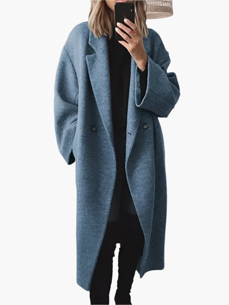 Damen Oversize Wintermantel – Klassisch, Lang, Eleganter Herbst-/Winter-Alltagsmantel
