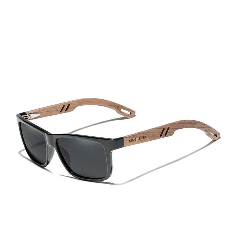 Stewart – Vintage Polarisierte Holzsonnenbrille für Herren UV400