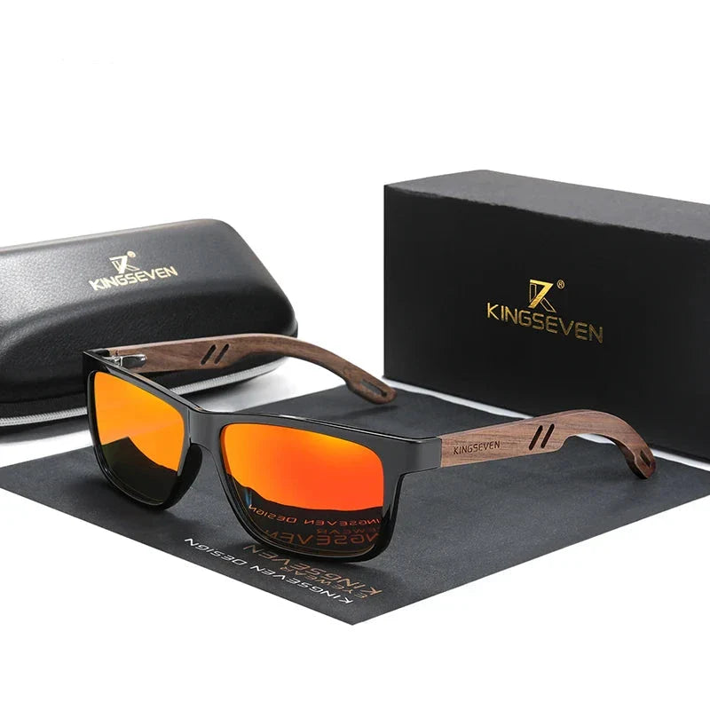 Stewart – Vintage Polarisierte Holzsonnenbrille für Herren UV400