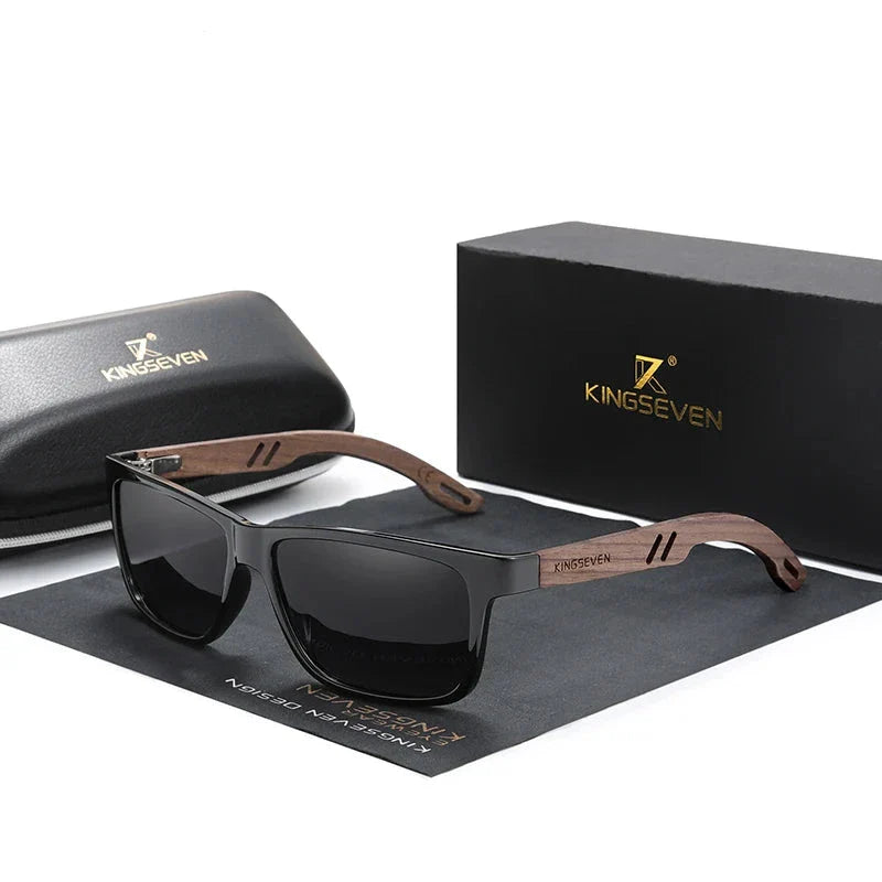 Stewart – Vintage Polarisierte Holzsonnenbrille für Herren UV400