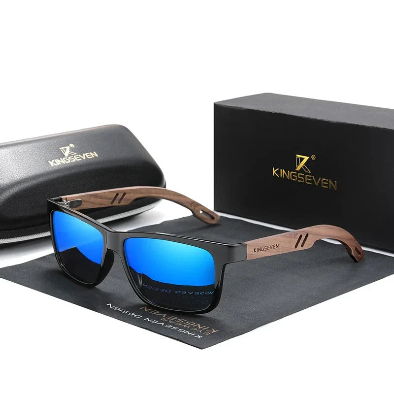 Stewart – Vintage Polarisierte Holzsonnenbrille für Herren UV400