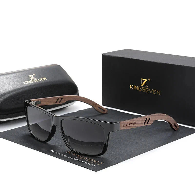 Stewart – Vintage Polarisierte Holzsonnenbrille für Herren UV400