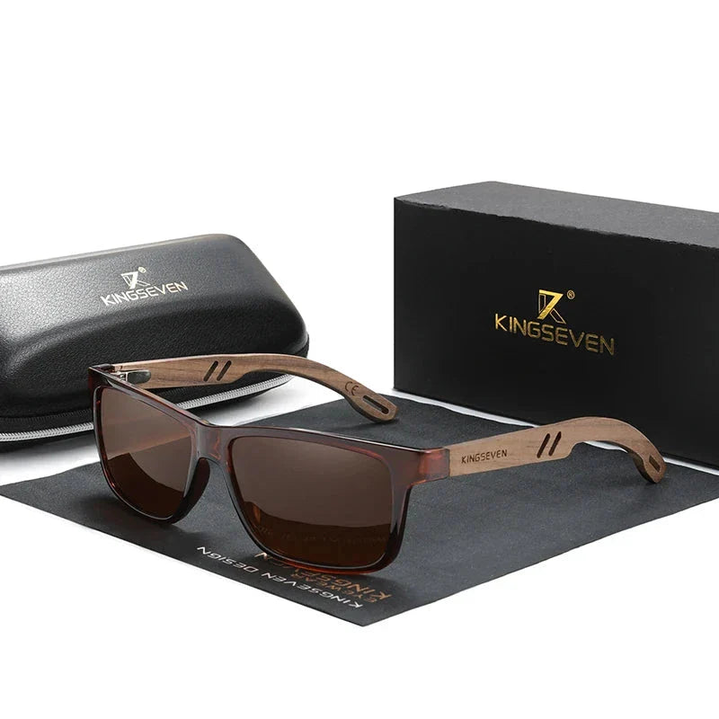 Stewart – Vintage Polarisierte Holzsonnenbrille für Herren UV400