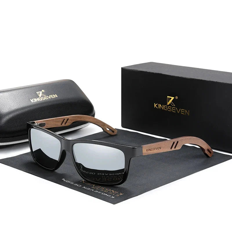 Stewart – Vintage Polarisierte Holzsonnenbrille für Herren UV400