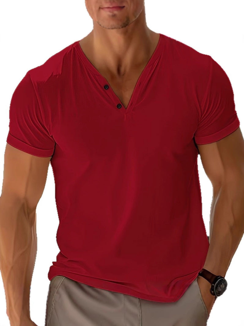 Samuel – Herren T-Shirt Sommer Strand Kurzarm Einfarbige Freizeitoberteile