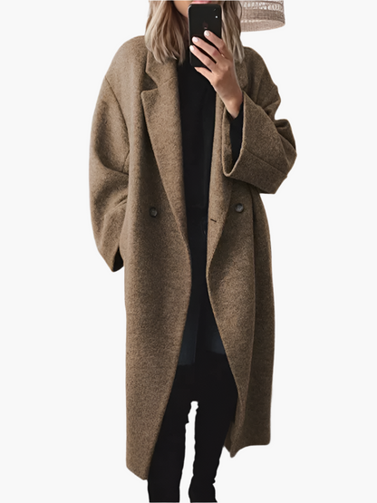 Damen Oversize Wintermantel – Klassisch, Lang, Eleganter Herbst-/Winter-Alltagsmantel