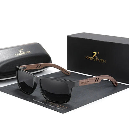 Stewart – Vintage Polarisierte Holzsonnenbrille für Herren UV400