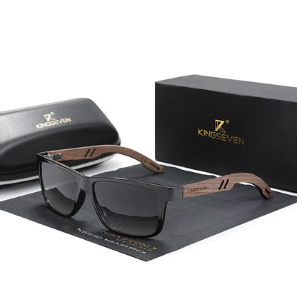 Stewart – Vintage Polarisierte Holzsonnenbrille für Herren UV400