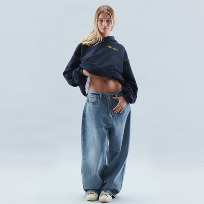 Damen Oversize Hoodie mit Kapuze und Statement-Print – Urban Streetwear für Freizeit & Alltag