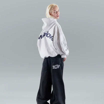 Damen Oversize Hoodie mit Kapuze und Statement-Print – Urban Streetwear für Freizeit & Alltag