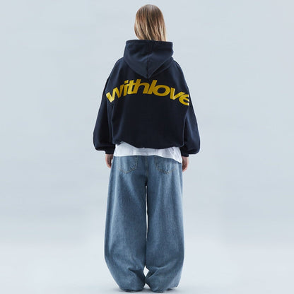 Damen Oversize Hoodie mit Kapuze und Statement-Print – Urban Streetwear für Freizeit & Alltag